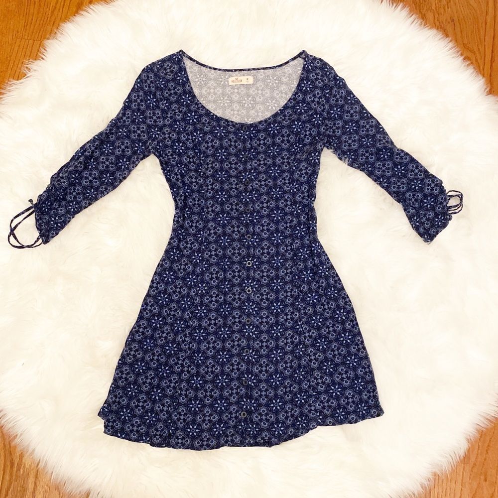 HOLLISTER Button Front Blue Dress